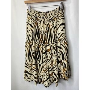 Truly 4 You Womens Animal Print Skirt Size Small Fall Church Going Out Office
